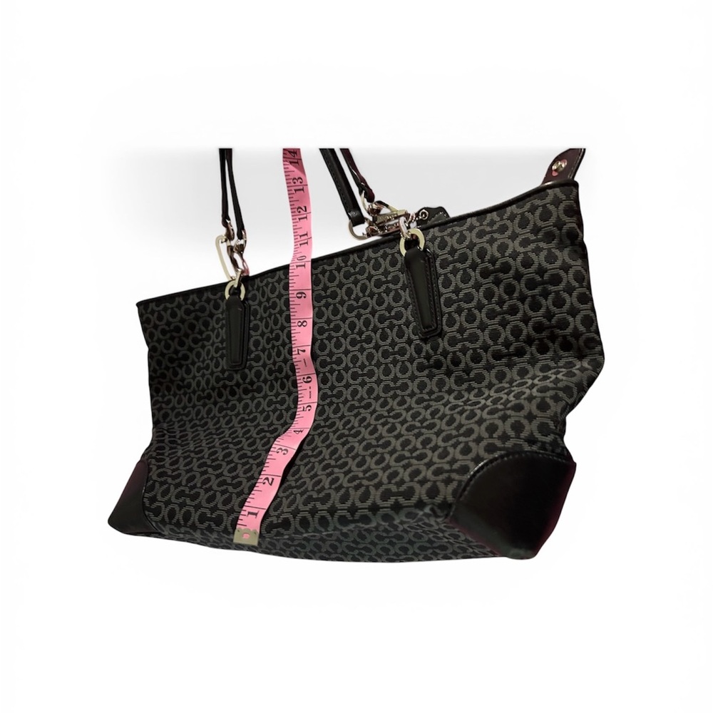 Coach Black and Gray Patterned Tote - Picture 8 of 14